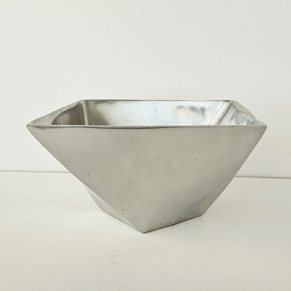 Holland Boone Vintage Polished Pewter Square Serving/Decorative Bowl